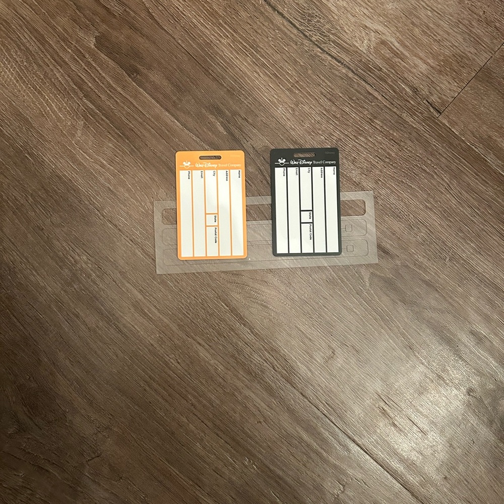 Disney NWOT Orange and Black Luggage Tag Duo - Picture 2 of 2